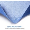 image:imageCozy Bliss Deluxe Leakproof Cooling Blanket for Small Dogs QMax 05 Soft amp Durable Washable Pet Cooling Mat for Hot Weather Livingroom Pet Throw amp Couch Protector for Cats Charcoal Grey 25x35Heather Haze Blue