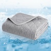 image:imageCozy Bliss Deluxe Leakproof Cooling Blanket for Small Dogs QMax 05 Soft amp Durable Washable Pet Cooling Mat for Hot Weather Livingroom Pet Throw amp Couch Protector for Cats Charcoal Grey 25x35Heather Silver Grey
