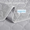 image:imageCozy Bliss Deluxe Leakproof Cooling Blanket for Small Dogs QMax 05 Soft amp Durable Washable Pet Cooling Mat for Hot Weather Livingroom Pet Throw amp Couch Protector for Cats Charcoal Grey 25x35Heather Silver Grey