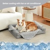 image:imageCozy Bliss Deluxe Leakproof Cooling Blanket for Small Dogs QMax 05 Soft amp Durable Washable Pet Cooling Mat for Hot Weather Livingroom Pet Throw amp Couch Protector for Cats Charcoal Grey 25x35Heather Silver Grey