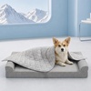 image:imageCozy Bliss Deluxe Leakproof Cooling Blanket for Small Dogs QMax 05 Soft amp Durable Washable Pet Cooling Mat for Hot Weather Livingroom Pet Throw amp Couch Protector for Cats Charcoal Grey 25x35Heather Silver Grey