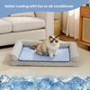 image:imageCozy Bliss Deluxe Leakproof Cooling Blanket for Small Dogs QMax 05 Soft amp Durable Washable Pet Cooling Mat for Hot Weather Livingroom Pet Throw amp Couch Protector for Cats Charcoal Grey 25x35Heather Haze Blue