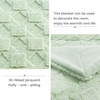 image:imageCozy Bliss Faux Fur Textured Throw Blanket for Couch Super Soft Fuzzy Checkered Bed Blanket Gift for Women Premium 3D Geom Jacquard All Season Use Cream White 5060Sage Green Geom