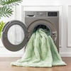 image:imageCozy Bliss Faux Fur Textured Throw Blanket for Couch Super Soft Fuzzy Checkered Bed Blanket Gift for Women Premium 3D Geom Jacquard All Season Use Cream White 5060Sage Green Geom