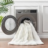 image:imageCozy Bliss Faux Fur Textured Throw Blanket for Couch Super Soft Fuzzy Checkered Bed Blanket Gift for Women Premium 3D Geom Jacquard All Season Use Cream White 5060Cream White Geom