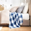 image:imageCozy Bliss Sherpa Throw Blanket for Couch Cozy Fleece Thick Warm Blanket for Winter Reversible Soft Fuzzy Plush Throw Gifts for Women and Men Room Decor Mottled Beige 50 x 60Buffalo Plaidnavy Blue