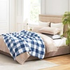 image:imageCozy Bliss Sherpa Throw Blanket for Couch Cozy Fleece Thick Warm Blanket for Winter Reversible Soft Fuzzy Plush Throw Gifts for Women and Men Room Decor Mottled Beige 50 x 60Buffalo Plaidnavy Blue
