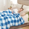 image:imageCozy Bliss Sherpa Throw Blanket for Couch Cozy Fleece Thick Warm Blanket for Winter Reversible Soft Fuzzy Plush Throw Gifts for Women and Men Room Decor Mottled Beige 50 x 60Buffalo Plaidlight Blue
