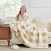 image:imageCozy Bliss Sherpa Throw Blanket for Couch Cozy Fleece Thick Warm Blanket for Winter Reversible Soft Fuzzy Plush Throw Gifts for Women and Men Room Decor Mottled Beige 50 x 60Buffalo Plaidbeige