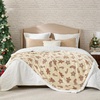 image:imageCozy Bliss Sherpa Throw Blanket for Couch Cozy Fleece Thick Warm Blanket for Winter Reversible Soft Fuzzy Plush Throw Gifts for Women and Men Room Decor Mottled Beige 50 x 60Christmas Gingerbread