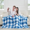 image:imageCozy Bliss Sherpa Throw Blanket for Couch Cozy Fleece Thick Warm Blanket for Winter Reversible Soft Fuzzy Plush Throw Gifts for Women and Men Room Decor Mottled Beige 50 x 60Buffalo Plaidlight Blue