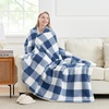 image:imageCozy Bliss Sherpa Throw Blanket for Couch Cozy Fleece Thick Warm Blanket for Winter Reversible Soft Fuzzy Plush Throw Gifts for Women and Men Room Decor Mottled Beige 50 x 60Buffalo Plaidnavy Blue