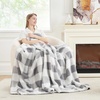 image:imageCozy Bliss Sherpa Throw Blanket for Couch Cozy Fleece Thick Warm Blanket for Winter Reversible Soft Fuzzy Plush Throw Gifts for Women and Men Room Decor Mottled Beige 50 x 60Buffalo Plaidgrey