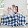 image:imageCozy Bliss Sherpa Throw Blanket for Couch Cozy Fleece Thick Warm Blanket for Winter Reversible Soft Fuzzy Plush Throw Gifts for Women and Men Room Decor Mottled Beige 50 x 60Buffalo Plaidnavy Blue