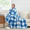 image:imageCozy Bliss Sherpa Throw Blanket for Couch Cozy Fleece Thick Warm Blanket for Winter Reversible Soft Fuzzy Plush Throw Gifts for Women and Men Room Decor Mottled Beige 50 x 60Buffalo Plaidlight Blue