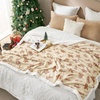 image:imageCozy Bliss Sherpa Throw Blanket for Couch Cozy Fleece Thick Warm Blanket for Winter Reversible Soft Fuzzy Plush Throw Gifts for Women and Men Room Decor Mottled Beige 50 x 60Christmas Gingerbread