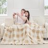 image:imageCozy Bliss Sherpa Throw Blanket for Couch Cozy Fleece Thick Warm Blanket for Winter Reversible Soft Fuzzy Plush Throw Gifts for Women and Men Room Decor Mottled Beige 50 x 60Buffalo Plaidbeige