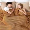 image:imageCozy Bliss Ultrasoft Waffle Throw Blanket Fluffy Cute Plush Blanket for Couch Bed Modern Home Accent Portable for Picnic or Outdoor Grey 50x60Brown