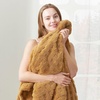 image:imageCozy Bliss Ultrasoft Waffle Throw Blanket Fluffy Cute Plush Blanket for Couch Bed Modern Home Accent Portable for Picnic or Outdoor Grey 50x60Brown