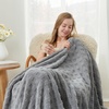 image:imageCozy Bliss Ultrasoft Waffle Throw Blanket Fluffy Cute Plush Blanket for Couch Bed Modern Home Accent Portable for Picnic or Outdoor Grey 50x60Light Grey