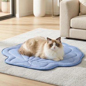 image:imageCozy Bliss Cute Shell Shape Cooling Mat for Medium Dogs NonSlip Leakproof Washable Pet Cooling Mat for Hot Weather with QMax 05 Indoor and Outdoor Summer Pad Heather Haze Blue 35x40Haze Blue