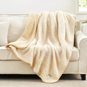 image:imageCozy Bliss Sherpa Throw Blanket for Couch Cozy Fleece Thick Warm Blanket for Winter Reversible Soft Fuzzy Plush Throw Gifts for Women and Men Room Decor Mottled Beige 50 x 60Mottled Beige