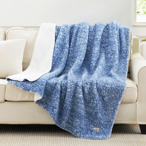 image:imageCozy Bliss Sherpa Throw Blanket for Couch Cozy Fleece Thick Warm Blanket for Winter Reversible Soft Fuzzy Plush Throw Gifts for Women and Men Room Decor Mottled Beige 50 x 60Mottled Navy Blue
