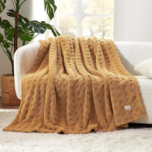 image:imageCozy Bliss Ultrasoft Waffle Throw Blanket Fluffy Cute Plush Blanket for Couch Bed Modern Home Accent Portable for Picnic or Outdoor Grey 50x60Brown